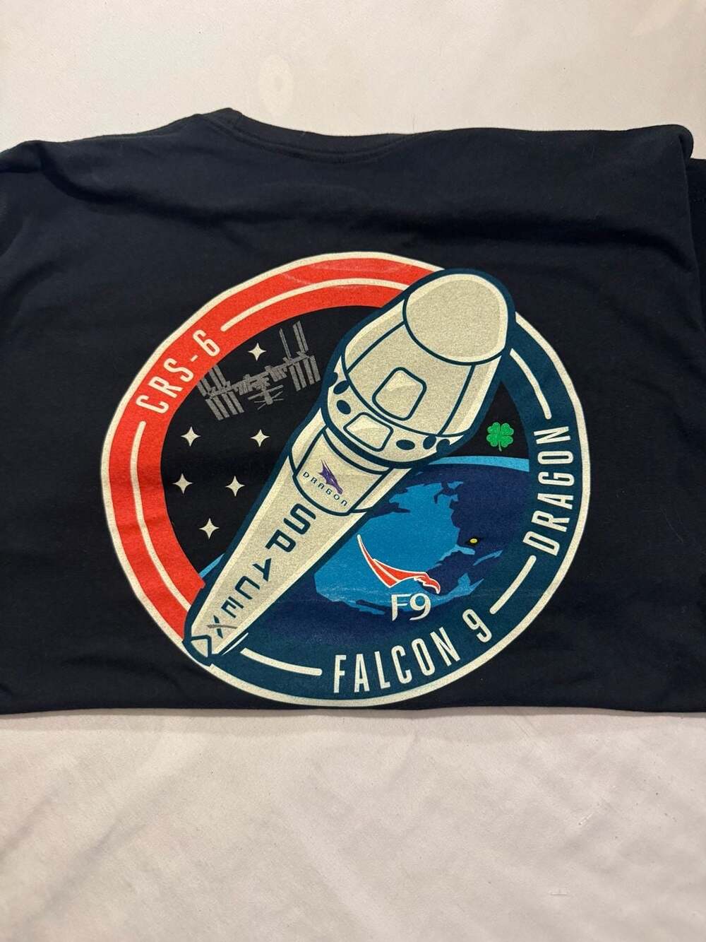 SpaceX CRS-6 Falcon 9 Dragon Mission Graphic T-Shirt Black